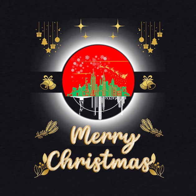 Golden Christmas in a Big City by Tee Trendz